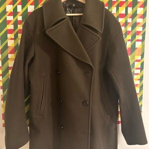 Oversized Jil Sander x Uniqlo Double-Breasted Coat - Olive Green